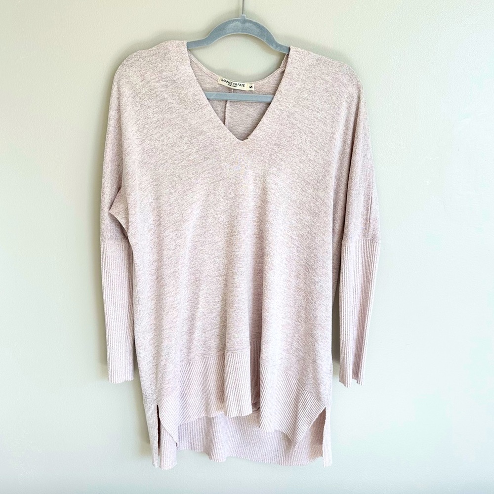Blush/Oatmeal Womens Relxed/Loose Fit Sweater - small